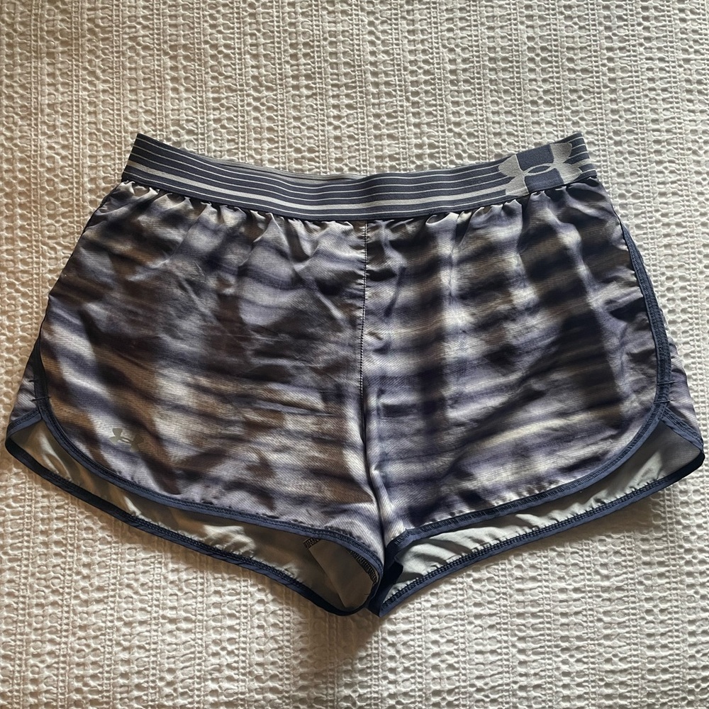 Under Armour Women’s Indigo Striped Running Shorts - Medium
